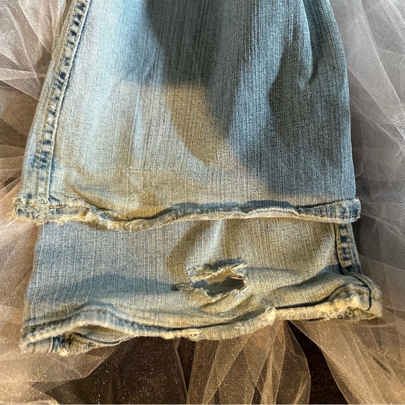 2000s/Y2K style low rise Silver distressed jeans!! ∞༺♡ super cute ♡༻✧ - Picture 6 of 6